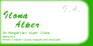 ilona alper business card